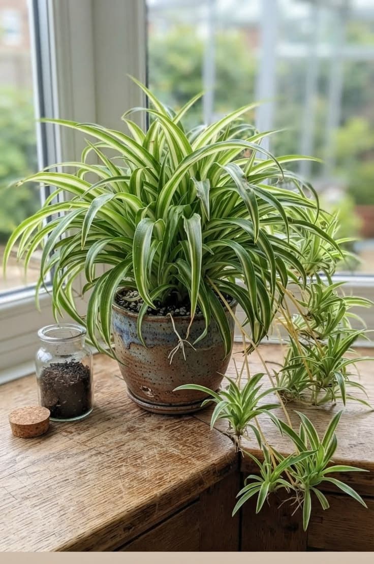 Spider Plant styled in a room
