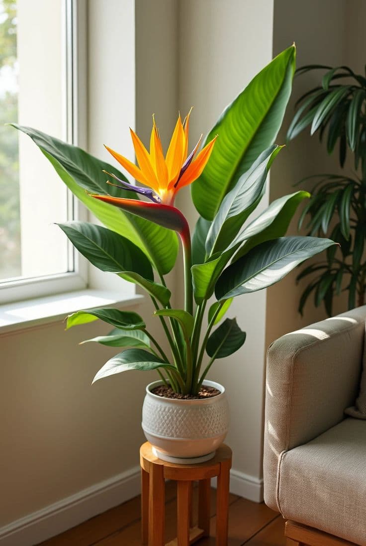 Bird of Paradise styled in a room