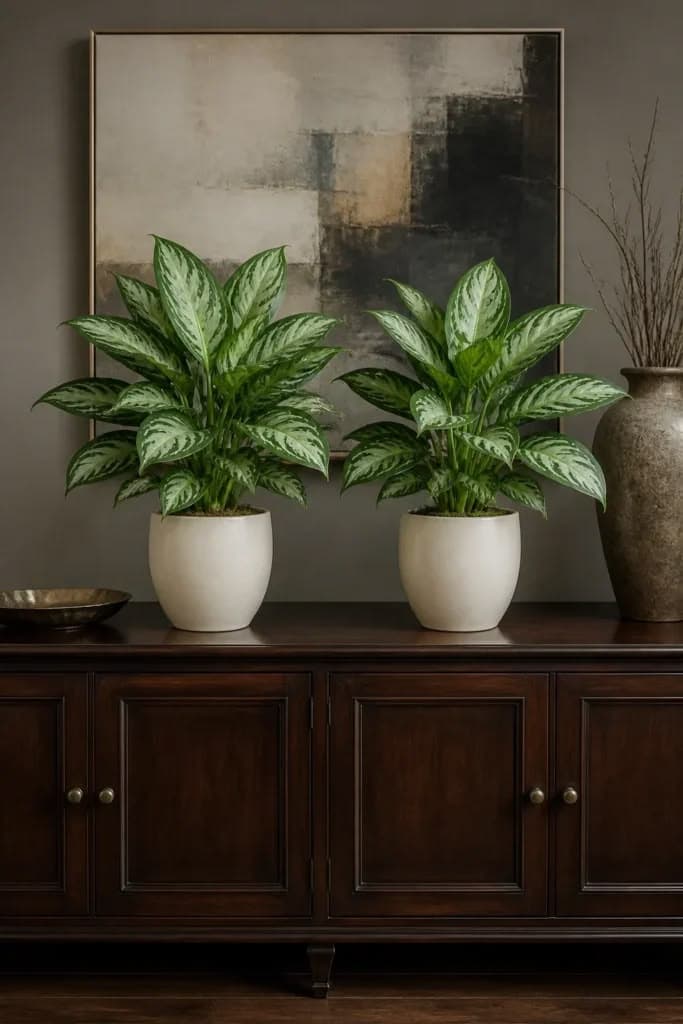 Aglaonema Manila styled in a room